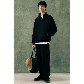 Толстовка HM Loose Fit Zip Detail, черная XS