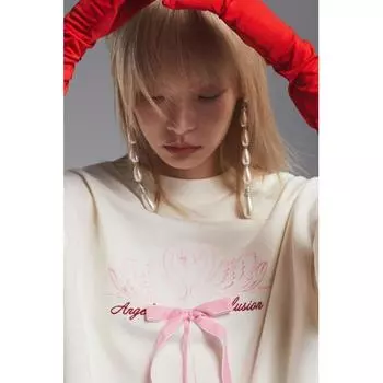 Толстовка HM oversized с кремовой лентой