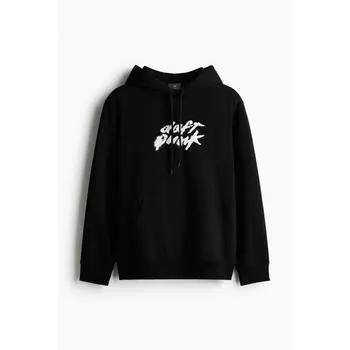 Толстовка HM Regular Fit с капюшоном черного цвета Daft Punk XS