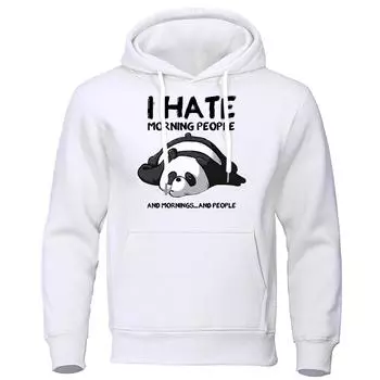 Толстовка I Hate The Good Morning From Theduc в стиле хип-хоп с капюшоном, теплая, повседневная, с капюшоном, пуловер Harajuku большого размера S