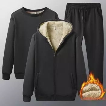 Толстовка из овчины с капюшоном и застежкой-молнией: Теплый, плотный, свободный крой для осени и зимы XL