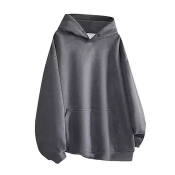 Толстовка из плотной замши, мужская, весна-осень, модный бренд, красивая американская однотонная свободная повседневная куртка с капюшоном M