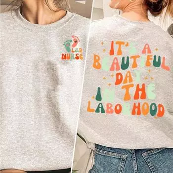 Толстовка «Это прекрасный день в труде» для женщин, толстовка с капюшоном для медсестер и родовспоможения, пуловер с капюшоном с круглым вырезом S абрикосовый