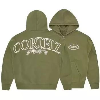 Толстовка-кардиган с капюшоном и принтом в стиле ретро L зелёный