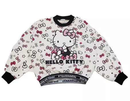 Толстовка Kitty All Over Pattern Girls Off White [Sanrio]