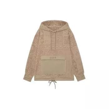 Толстовка Li Ning Color Block Full Print с капюшоном и длинными рукавами, унисекс, цвет хаки AWDRA73-1 L