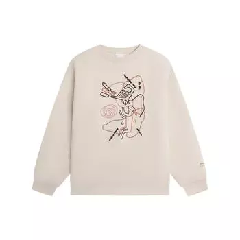 Толстовка Li Ning Pure Color с длинным рукавом и круглым вырезом с узором Chang Le Wei Yang, женская толстовка Swan-White AWDSB68-5 XL