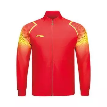 Толстовка Li Ning с принтом градиента и воротником-стойкой, застежкой-молнией и длинным рукавом, мужская толстовка цвета малиновый AWDU377-1 S