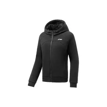 Толстовка Li Ning Training Series Fitness с логотипом и флисом, на молнии, с капюшоном, женская, черная AWDRE60-3 M