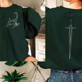 Толстовка Love Is A Dagger Loki and Lady Loki Shirt Loki Dagger Sweatshirt Women Long Sleeve Casual Pullover Sweeper S чёрный