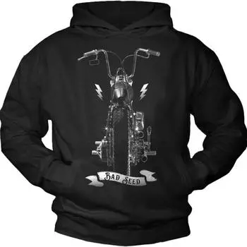 Толстовка Makaya Bad Seed Capuche Imprime Moto - Custom Bike Chopper - Толстовка Pull Noir