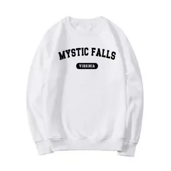 Толстовка «Мистик Фолс Вирджиния» TVD толстовки «Дневники вампира» толстовка с круглым вырезом с капюшоном для женщин и мужчин пуловеры с длинными рукавами топы S красный