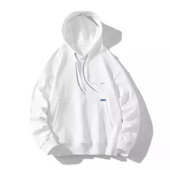 Толстовка мужская осенне-зимняя, новая, с капюшоном, уличная, в стиле Гонконга, свободная, однотонная, универсальная, плюс бархатная, пара, пуловер, куртка S