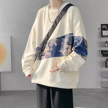 Толстовка мужская осенне-зимняя в американском стиле из утолщенного бархата, свободная универсальная толстовка, новогодняя молодежная куртка для мужчин M