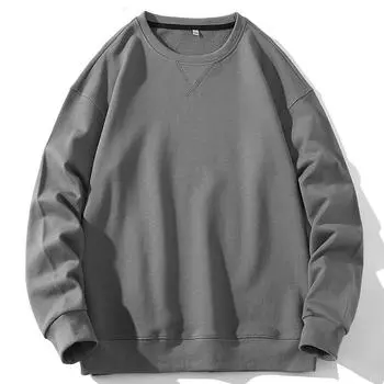 Толстовка мужская осенняя новая повседневная универсальная модная молодежная красивая футболка с длинными рукавами и круглым вырезом мужская одежда M