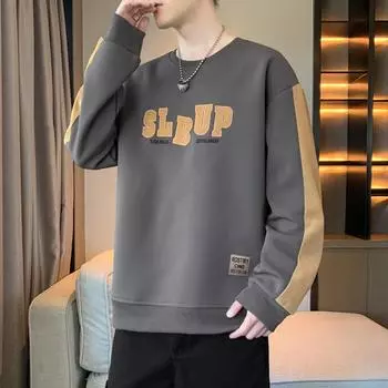 Толстовка мужская осенняя новинка мужская с круглым вырезом и длинным рукавом мужская модная универсальная спортивная кофта повседневная модная куртка для мужчин M