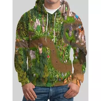 Толстовка мужская с капюшоном с принтом льва 3D, повседневная, осень-зима, пуловер с изображением животного и волка, с капюшоном, длинный рукав, модная спортивная толстовка S