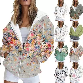 Толстовка на молнии, женские толстовки с длинными рукавами, осенние наряды, большие толстовки с капюшоном, повседневные модные куртки XXL