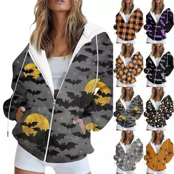 Толстовка на молнии, женские толстовки с длинными рукавами, осенние наряды, большие толстовки с капюшоном, повседневные модные куртки L фиолетовый