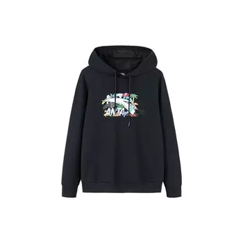 Толстовка на шнурке с мультяшным принтом Anta и топами унисекс с длинными рукавами, черная 952238720-5 M