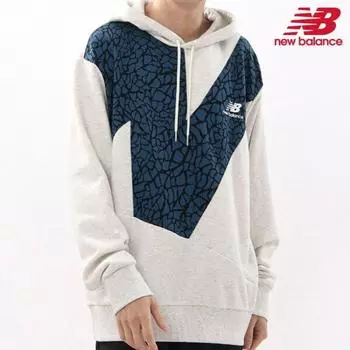 Толстовка New Balance с капюшоном Nbn0b46043 Gr Pattern Hoodie 100/size