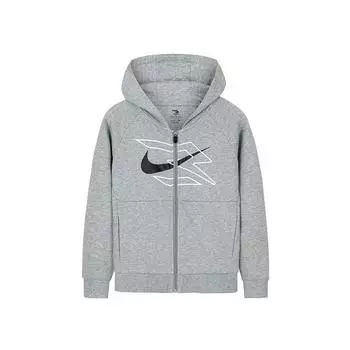 Толстовка Nike универсальная удобная мягкая однотонная детская верхняя одежда рок-серого цвета N32512367GS-001 S