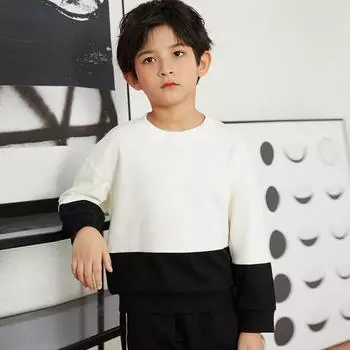 Толстовка одинакового цвета для мальчиков и девочек, весенняя детская футболка с длинными рукавами, весна 2023 г. 90cm