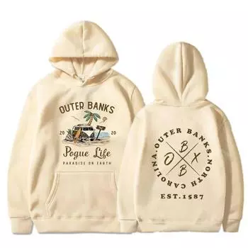 Толстовка Outer Banks Pogue Life, женская толстовка с длинным рукавом в стиле Харадзюку, студенческий пуловер унисекс, топы с капюшоном S