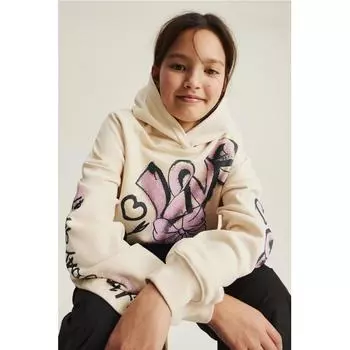 Толстовка оверсайз HM design кремового цвета Love 810Y