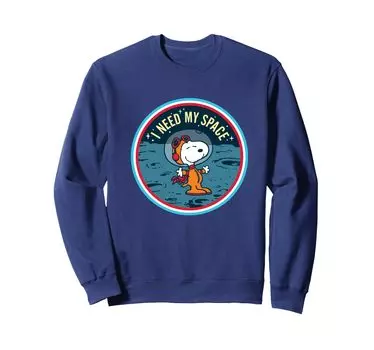 Толстовка Peanuts Snoopy Moon I Need My Space синий