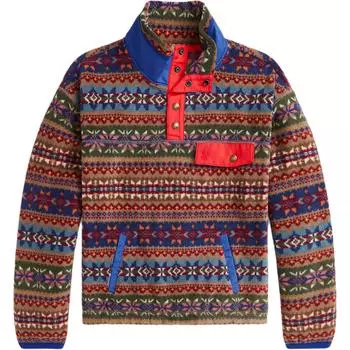 Толстовка Polo Ralph Lauren FW24 с принтом по всей поверхности, с высоким воротником, флисовый пуловер, детская толстовка, коричневый 313951064-001 XL