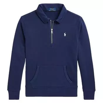 Толстовка Polo Ralph Lauren однотонная с длинным рукавом на молнии с карманом детские толстовки темно-синяя 323958157002 XL