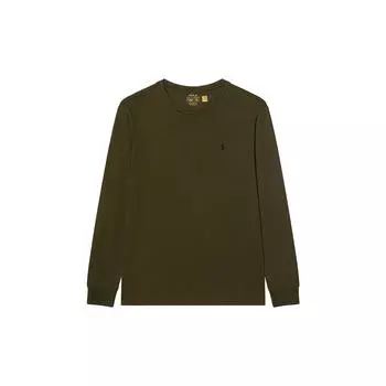 Толстовка Polo Ralph Lauren Ss24 с вышивкой пони, однотонная, с круглым вырезом, с длинным рукавом, детская толстовка, цвет милитари-грин 323854677-095 L