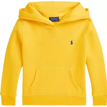 Толстовка Polo Ralph Lauren Ss24 с вышивкой пони, однотонная, с капюшоном, пуловер, детская, желтая 323749954-055 M