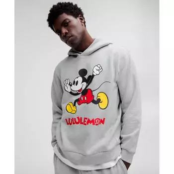 Толстовка-пуловер Disney X Lululemon Steady State с капюшоном, серебристая, меланжевая XXL