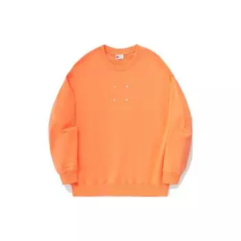 Толстовка пуловер с круглым вырезом однотонная серия Li Ning Vital Унисекс толстовка Облачно-парчовый-оранжевый AWDU329-2 M