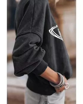 Толстовка-пуловер с принтом Azura Exchange 2XL чёрный