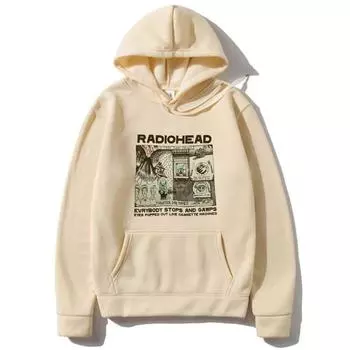 Толстовка Radiohead Unisex для детей в стиле хип-хоп Толстовки Radiohead унисекс для женщин Harajuku Пуловер унисекс для девочек WoUnisex Толстовка Рэппер Пот Дети 2XL