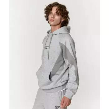 Толстовка Reebok Paneled Brushed Hoodie серого цвета M