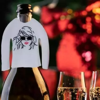 Толстовка с чехлом на бутылку вина, плюшевое рождественское украшение на бутылку вина, мини-толстовка с чехлом на бутылку