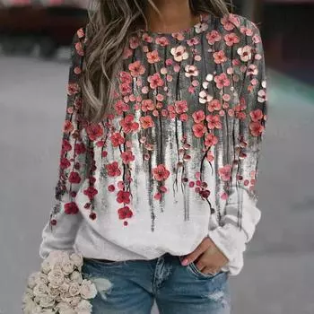 Толстовка с цветочными растениями Y2K, толстовки с 3D принтом и цветочным принтом, женские модные толстовки с капюшоном в стиле Харадзюку, свитшоты с длинными рукавами, одежда Kawaii, женские свитшоты 5XL