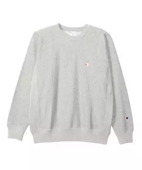 Толстовка с длинным рукавом, хлопок, 10 унций, свободный крой, флис, вышивка, логотип One Point, реверсивный круглый вырез, толстовка REVERS Oxford, серый XL [Champion] 100%