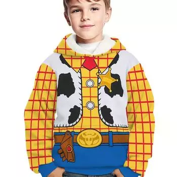Толстовка с длинным рукавом и 3D-принтом в виде ковбоя из мультфильма — мягкая, стильная, уютная толстовка для мальчиков, идеальная вещь на весну 100