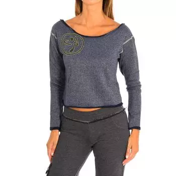 Толстовка с длинным рукавом и глубоким вырезом Z1T00347 женщина XS синий