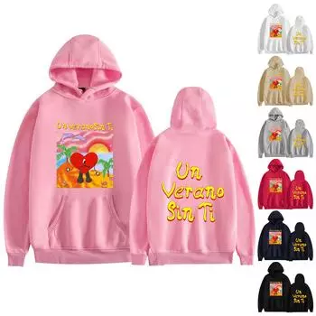 Толстовка с длинными рукавами для пар, толстовки с капюшоном в стиле хип-хоп, свободный пуловер с капюшоном для мужчин, женщин, молодежи M чёрный