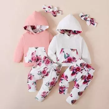 Толстовка с длинными рукавами и принтом для маленьких мальчиков и девочек, топы + брюки, костюмный комплект из брюк L/90