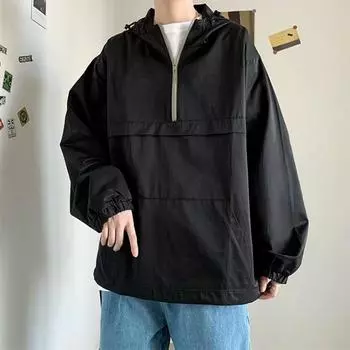 Толстовка с длинными рукавами, мужская весенне-осенняя толстовка, повседневная свободная спортивная трендовая уличная одежда в стиле хип-хоп, молодежная толстовка на молнии M зелёный