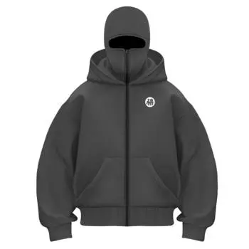 Толстовка с длинными рукавами Ninja Mask для мужчин, уличная одежда, большие открытые толстовки в стиле хип-хоп, топы, спортивный костюм с капюшоном, Hombre S