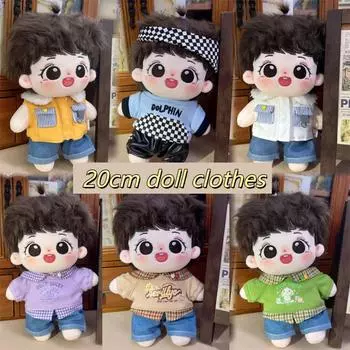 Толстовка с капюшоном 20 см, хлопковая кукольная одежда, повседневный костюм, плюшевые игрушки, мягкая кукольная одежда, детский подарок style 9