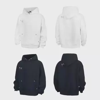 Толстовка с капюшоном American Thug 24SS Silver - классическая толстовка унисекс для осенних и зимних тенденций S белый